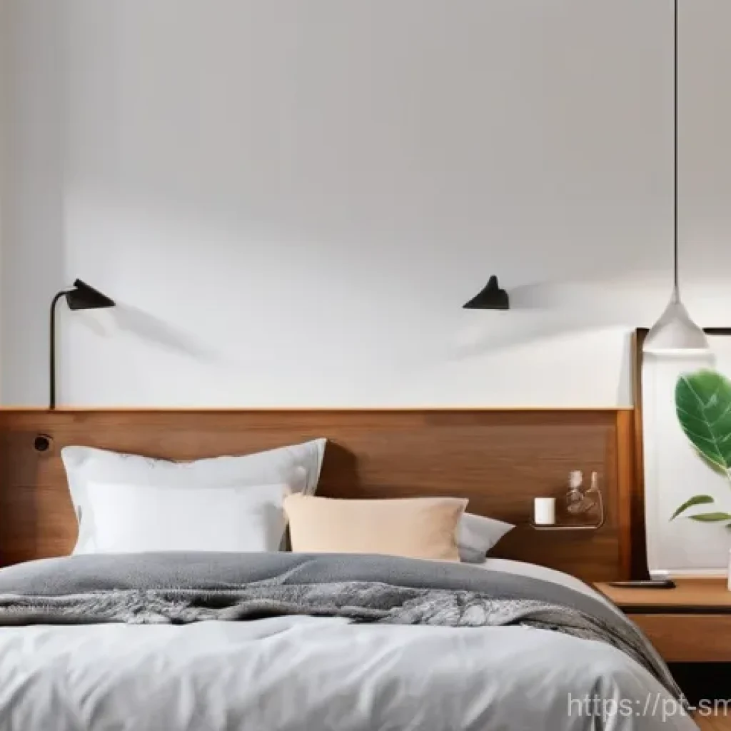 스마트홈 기기와 사용자 맞춤형 설정 - **Prompt: Peaceful Smart Home Morning Awakening**
"A serene and elegantly designed modern bedroo...
